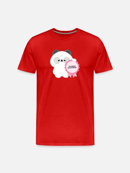 Certified Low Energy Panda - Men's Premium Organic T-Shirt - red