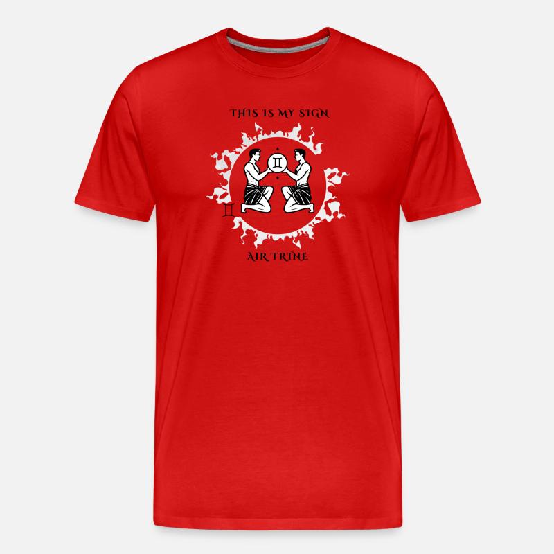 Mein Zwillingszeichen - Männer Premium Bio T-Shirt - Rot
