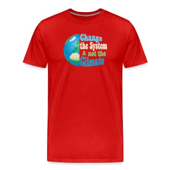 Change the system, not the climate - Männer Premium Bio T-Shirt - Rot - Vorne - Damien (186cm)