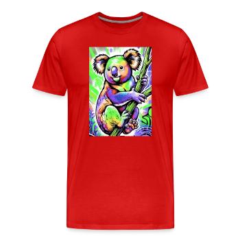 Koala - Männer Premium Bio T-Shirt - Rot - Vorne - Damien (186cm)