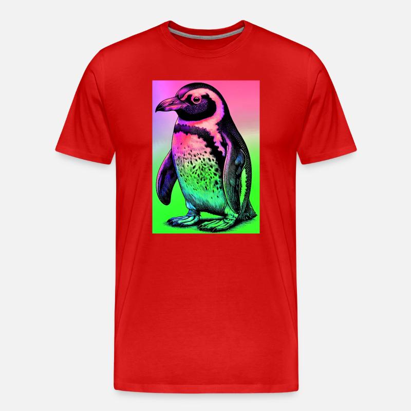Pinguin - Männer Premium Bio T-Shirt - Rot