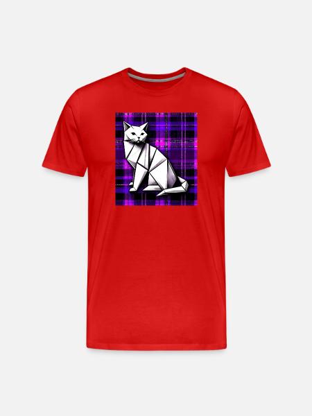 cat - Men's Premium Organic T-Shirt - red
