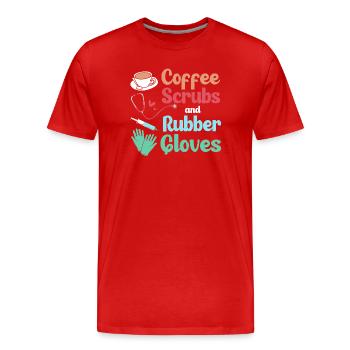 MFA Medizin Mediziner Kaffee - Männer Premium Bio T-Shirt - Rot - Vorne - Damien (186cm)