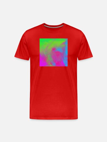 Vivid Neon Tie-Dye Gradient Burst - Men's Premium Organic T-Shirt - red