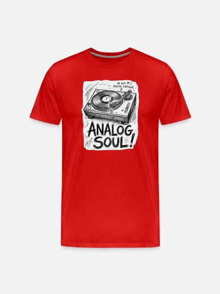Analog Soul - Männer Premium Bio T-Shirt - Rot