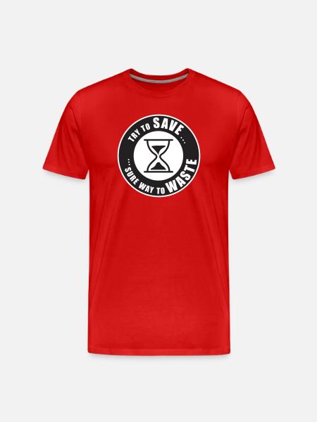 Time is money – hourglass warning - Men's Premium Organic T-Shirt - red