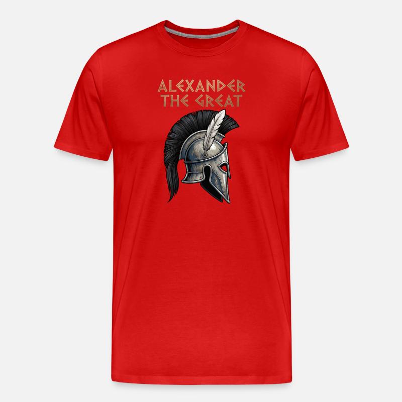 Alexander der Große Kriegerhelm - Männer Premium Bio T-Shirt - Rot