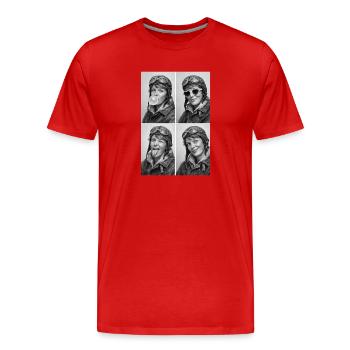 Amelia Earhart Collage - T-shirt bio Premium Homme - rouge - Devant - Damien (186cm)