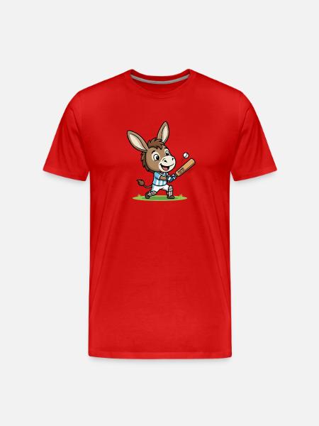 Donk Cricket Funny Donkey Cricket Fan - Men's Premium Organic T-Shirt - red