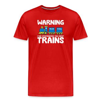 Spontaner Zug Talk Abschlag - Männer Premium Bio T-Shirt - Rot - Vorne - Damien (186cm)