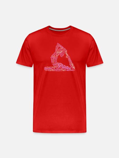 Pilates Wordcloud Core Balance Kraft Fitness - Männer Premium Bio T-Shirt - Rot