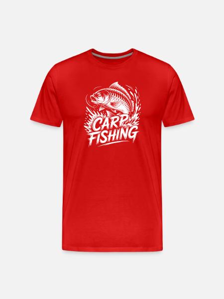 Carp Fishing Illustration - Men's Premium Organic T-Shirt - red