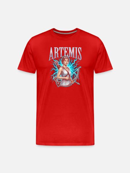 Artemis Lightning Hunter - Men's Premium Organic T-Shirt - red