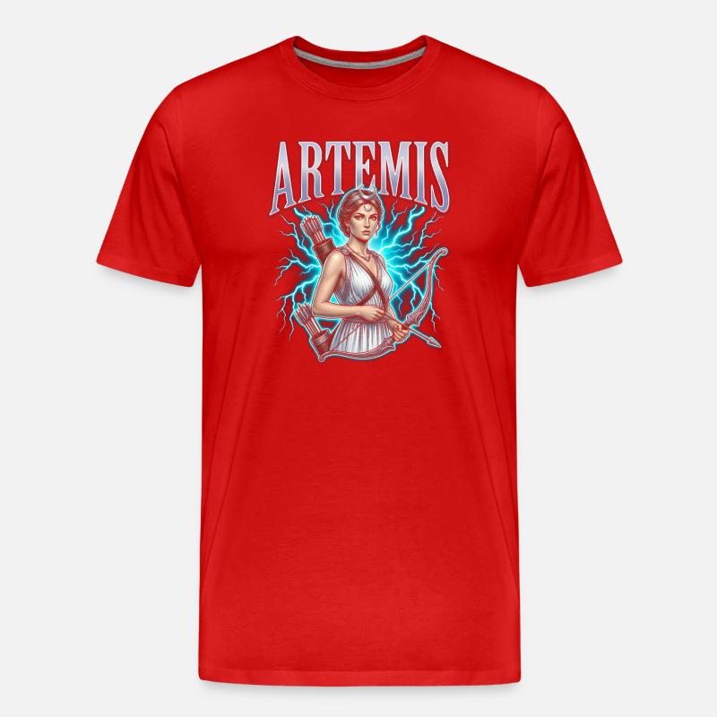 Artemis Blitzjäger - Männer Premium Bio T-Shirt - Rot