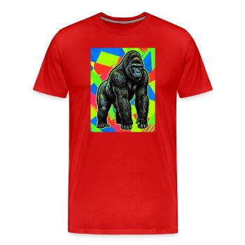 Gorilla - Männer Premium Bio T-Shirt - Rot - Vorne - Damien (186cm)