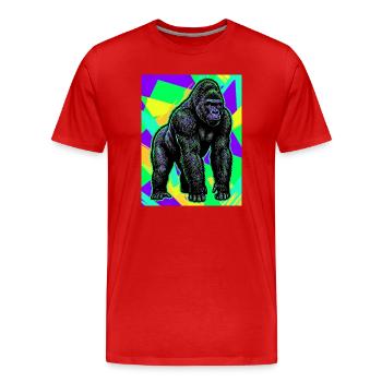 Gorilla - Männer Premium Bio T-Shirt - Rot - Vorne - Damien (186cm)