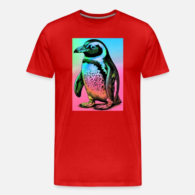 Pinguin - Männer Premium Bio T-Shirt - Rot