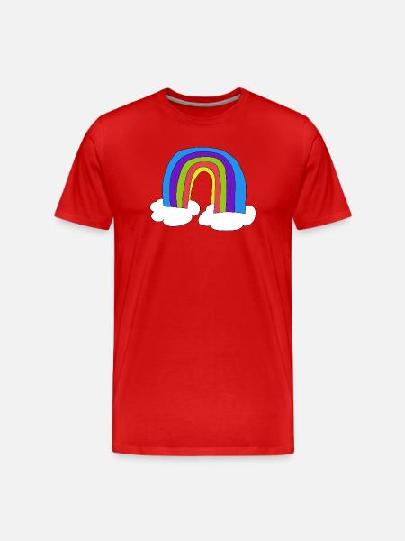 Rainbow Kids Child Clouds - Men's Premium Organic T-Shirt - red