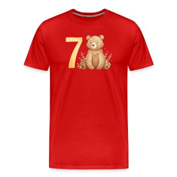 Wasserfarbener Bär mit Sieben - Männer Premium Bio T-Shirt - Rot - Vorne - Damien (186cm)