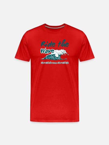Ride the Wave Ocean Flow - Men's Premium Organic T-Shirt - red