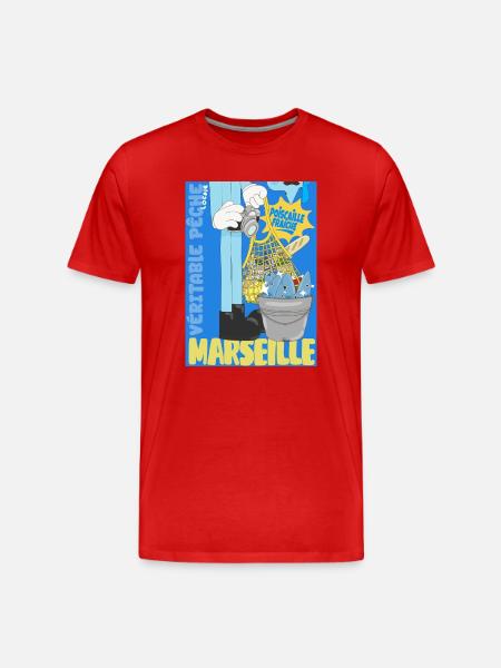 Marseille Poiscaille Fraîche - T-shirt bio Premium Homme - rouge