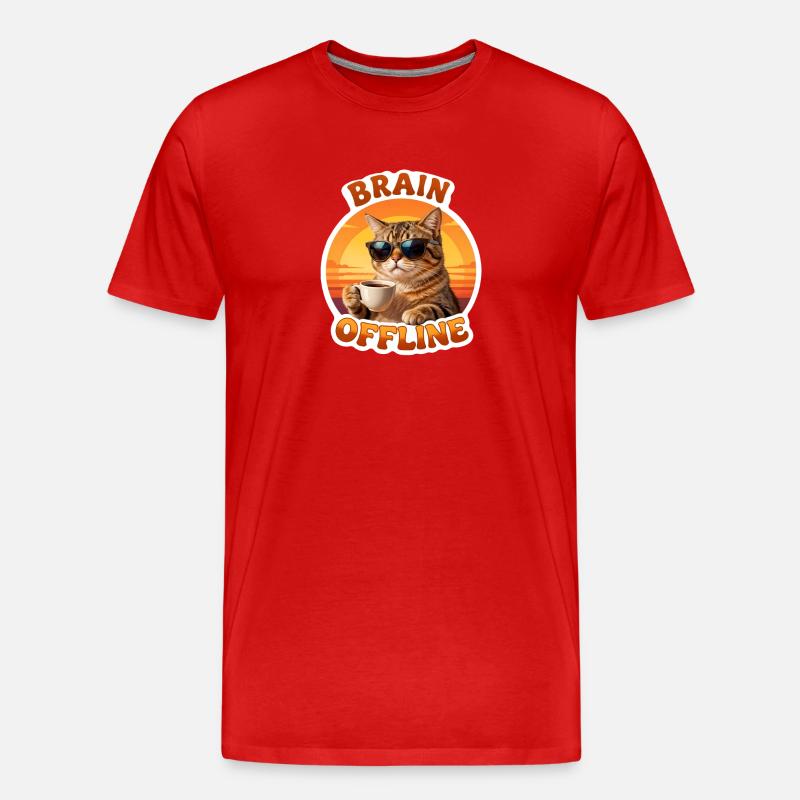 Chat Offline Café Soleil - Männer Premium Bio T-Shirt - Rot
