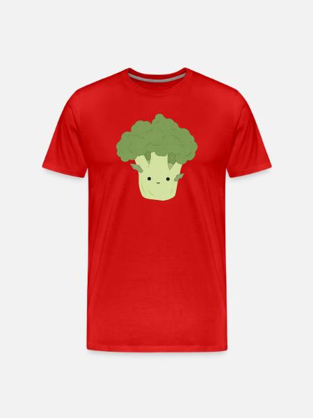 Ben Broccoli – Sweet Kawaii Vegetable Design - Men's Premium Organic T-Shirt - red