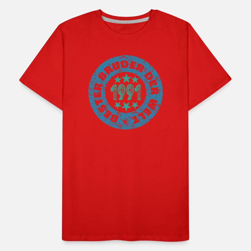 Timbre rétro rond 1991 T-shirt bio Premium Homme