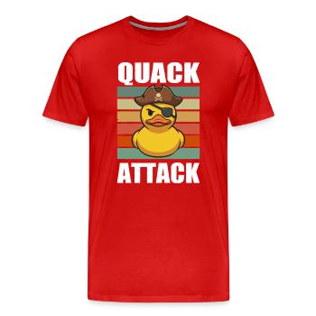Attaque du Canard Pirate : Coin - T-shirt bio Premium Homme - rouge - Devant - Damien (186cm)