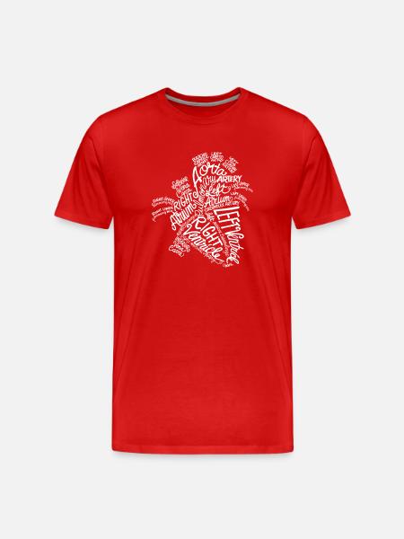 Blattwort-Kunsttypografie - Männer Premium Bio T-Shirt - Rot