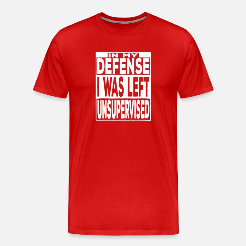Left Unsupervised Defense Tee - Men's Premium Organic T-Shirt - red
