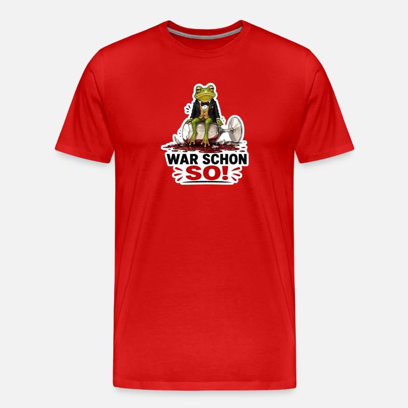 War schon so – Lustiger Frosch  - Männer Premium Bio T-Shirt - Rot