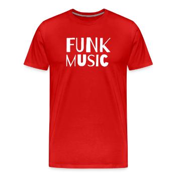 Musique funk Typographie rétro audacieuse - T-shirt bio Premium Homme - rouge - Devant - Damien (186cm)