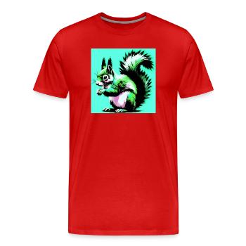 écureuil - T-shirt bio Premium Homme - rouge - Devant - Damien (186cm)