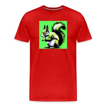 squirrel - Men's Premium Organic T-Shirt - red - Front - Damien (186cm)