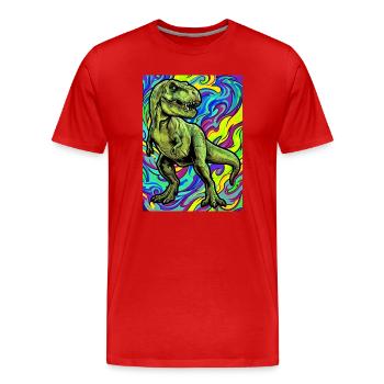 Dinosaurier - Männer Premium Bio T-Shirt - Rot - Vorne - Damien (186cm)