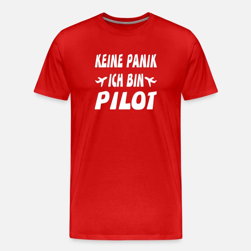 Pilot - Männer Premium Bio T-Shirt - Rot