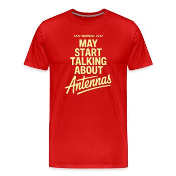Antennes Talk Tee - T-shirt bio Premium Homme - rouge - Devant - Damien (186cm)
