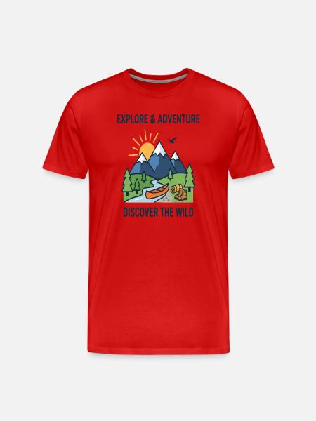 Abenteuer entdecken Entdecken Sie das Wildkanu - Männer Premium Bio T-Shirt - Rot