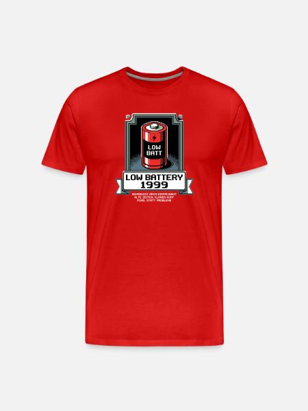 Low Battery Alte Zeiten - Männer Premium Bio T-Shirt - Rot