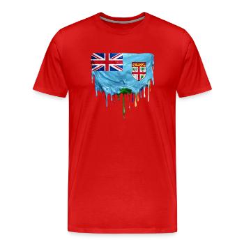 Fiji Dripping Flag - Men's Premium Organic T-Shirt - red - Front - Damien (186cm)