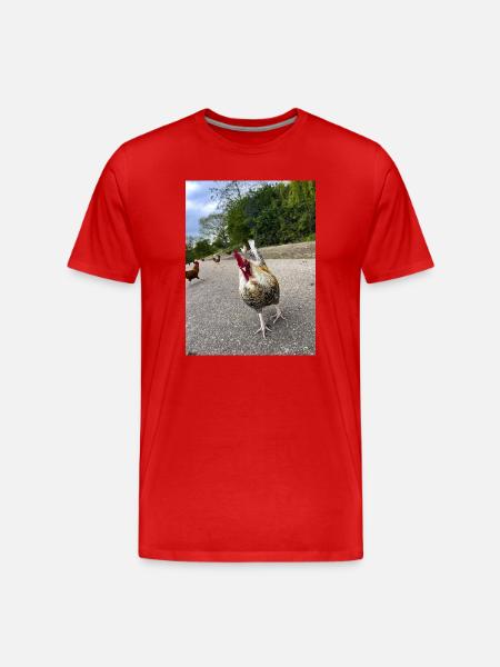 Are you a Chicken?? - Men's Premium Organic T-Shirt - red
