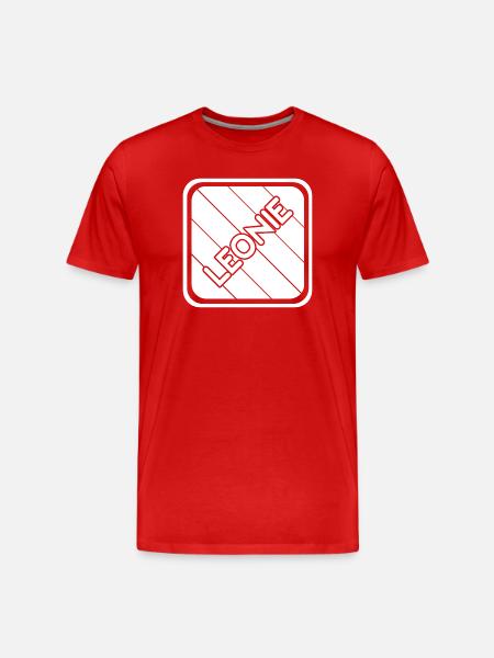 Leonie lettering on diagonal stripes - Men's Premium Organic T-Shirt - red
