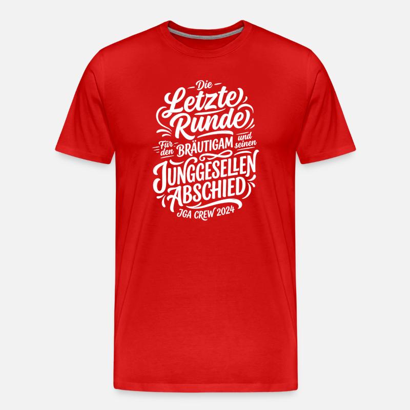 Letzte Runde Junggesellenabschied - Männer Premium Bio T-Shirt - Rot