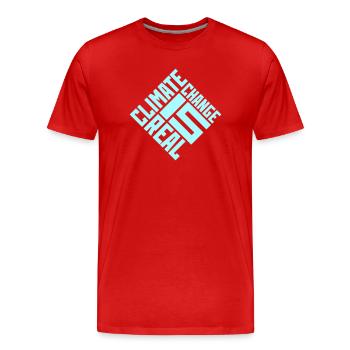 Climate Change Is Real Climate Change Science - Men's Premium Organic T-Shirt - red - Front - Damien (186cm)