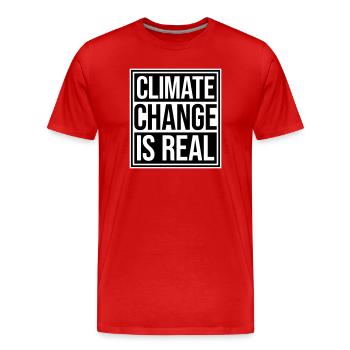 Climate Change Is Real Climate Change Science - Men's Premium Organic T-Shirt - red - Front - Damien (186cm)