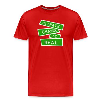 Climate Change Is Real Climate Change Science - Men's Premium Organic T-Shirt - red - Front - Damien (186cm)