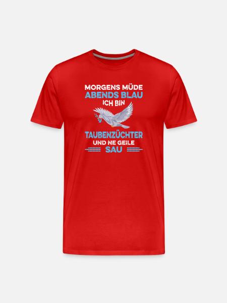 Taubenzüchter Spruch Lustig Taubenflüsterer - Männer Premium Bio T-Shirt - Rot