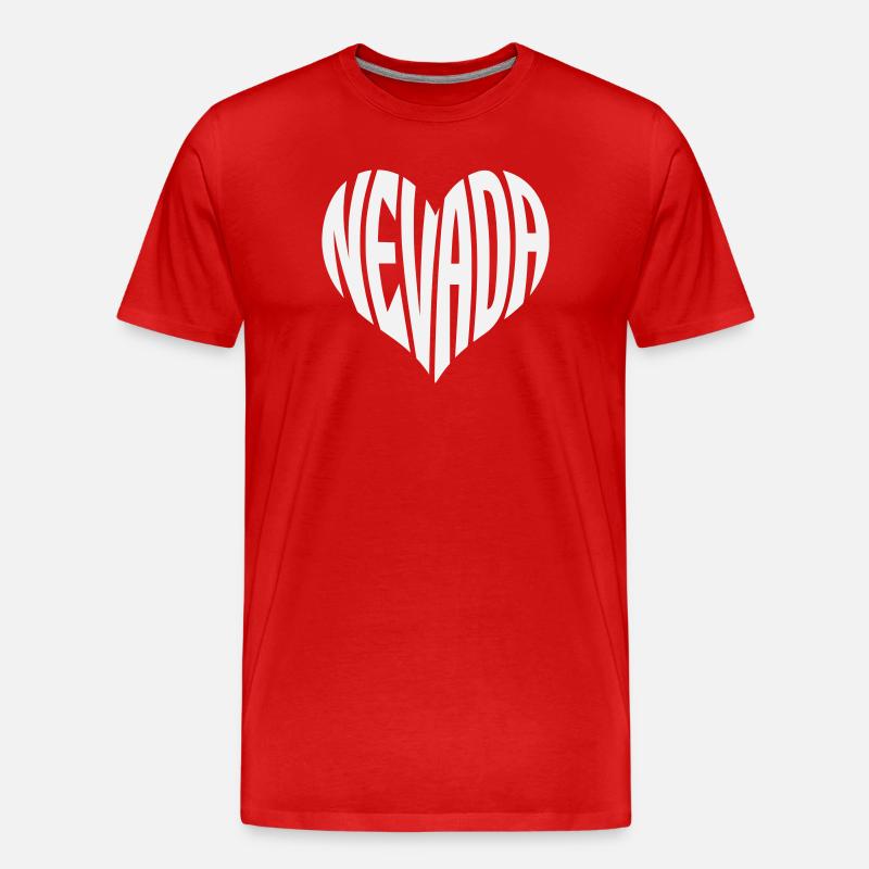 Nevada Herz Typografie - Männer Premium Bio T-Shirt - Rot