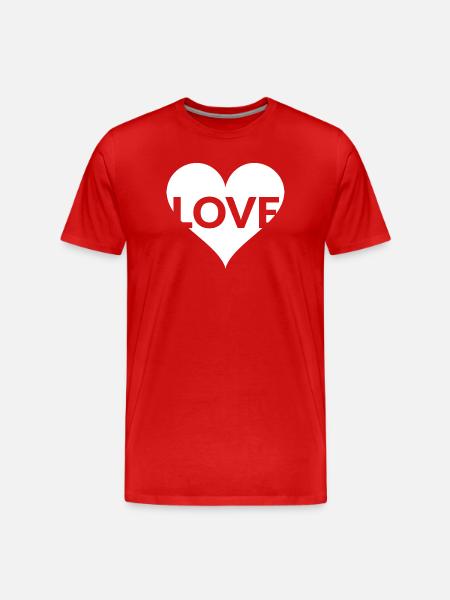 Heart Typo Love Design - Men's Premium Organic T-Shirt - red